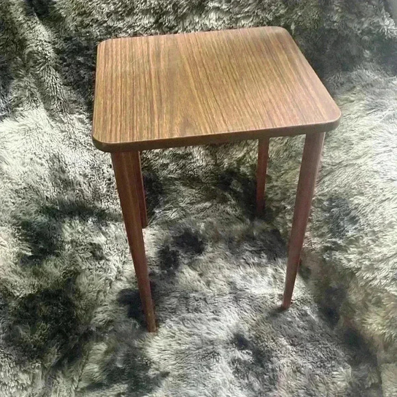 Set of  3 Mid Century Danish Modern Wood Formica Stacking Nesting
Tables - Picture 3 of 16